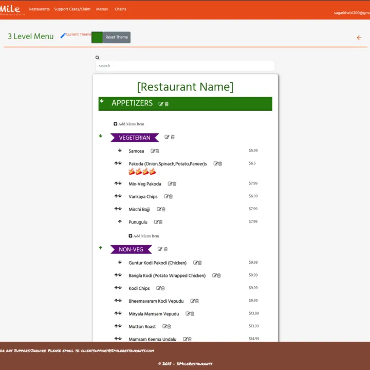 5 Mile Restaurants client portal application