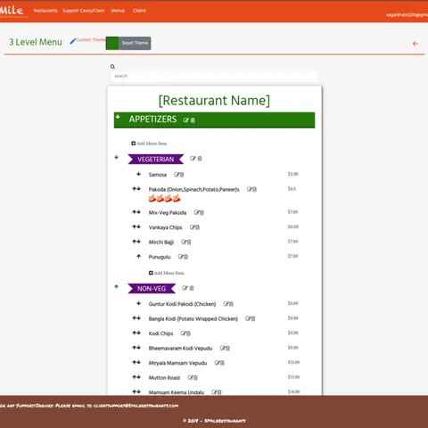 Restaurant Client Portal project screenshot