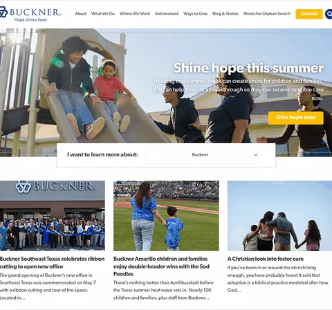 Buckner International project screenshot
