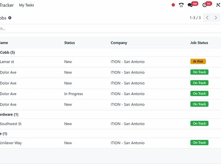 DIP Job Tracker dashboard for Odoo