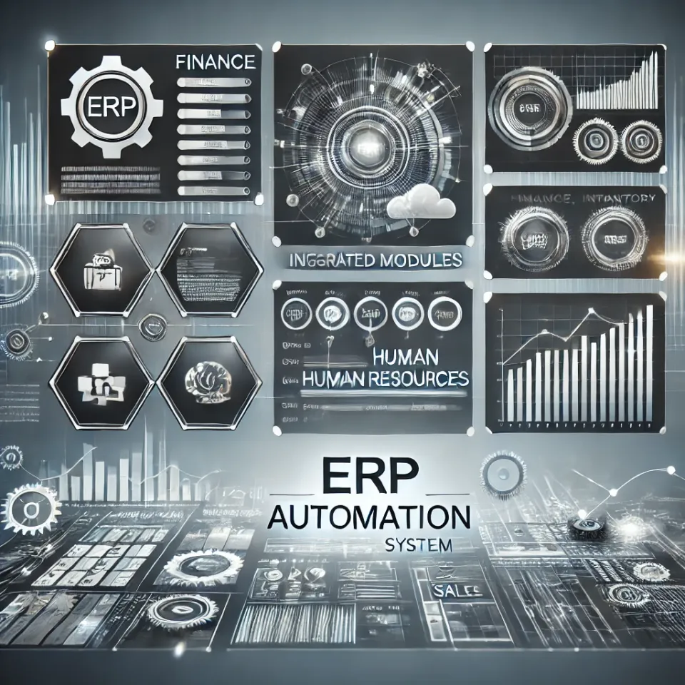 ERP automation dashboard concept showing automated workflows inside Odoo