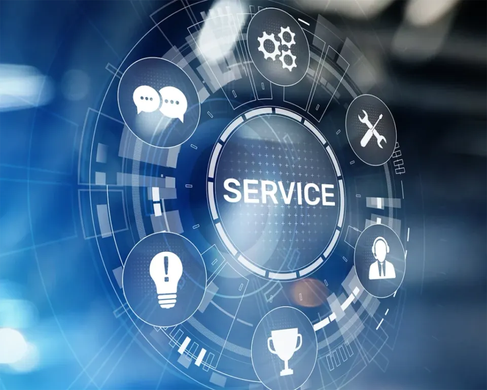 Digital illustration representing IT service, support, and maintenance