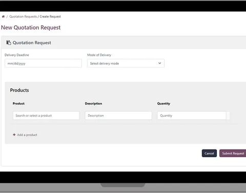 Quotation Request project screenshot