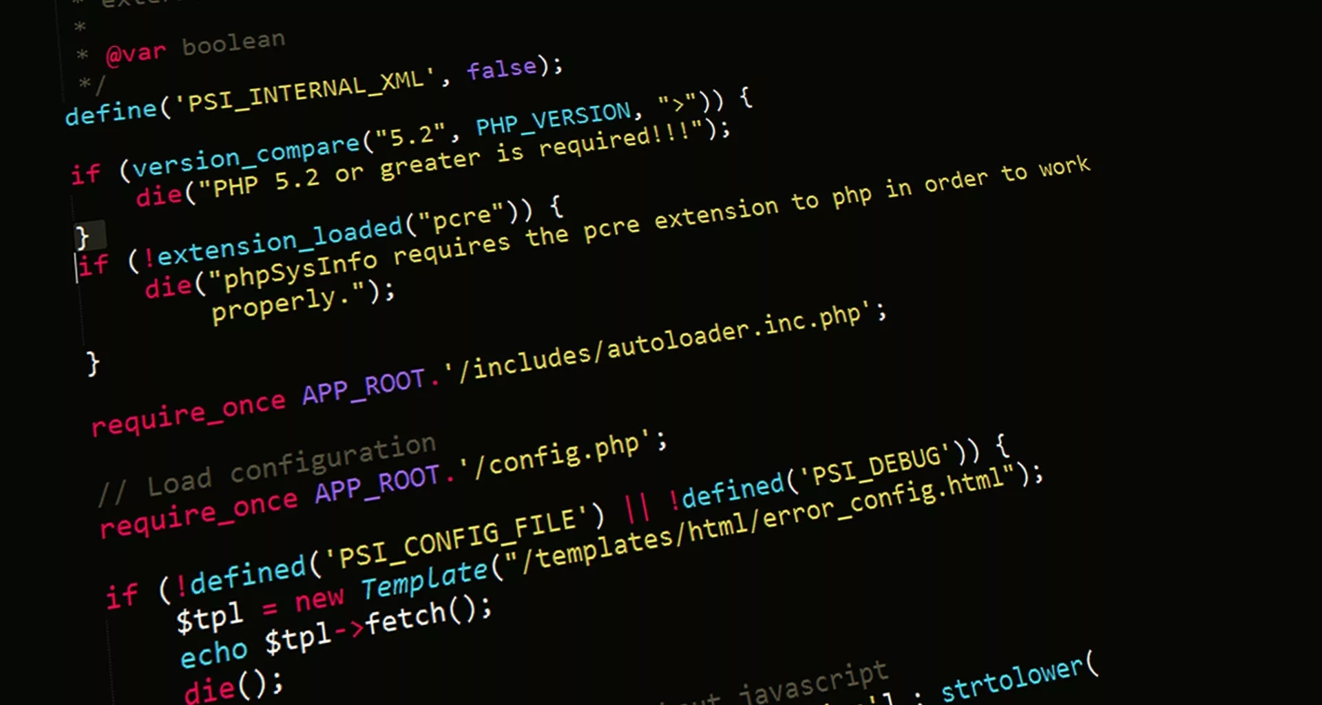 Developer writing custom software code